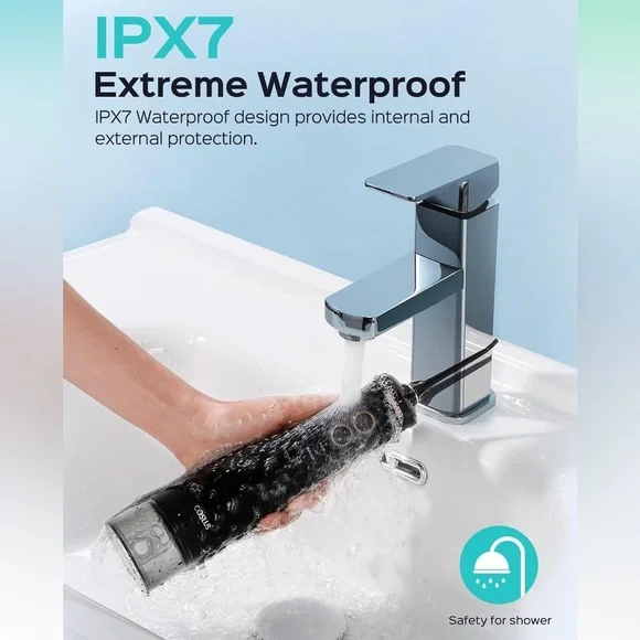 Black cordless flosser with Attachments - Picture 8 of 11